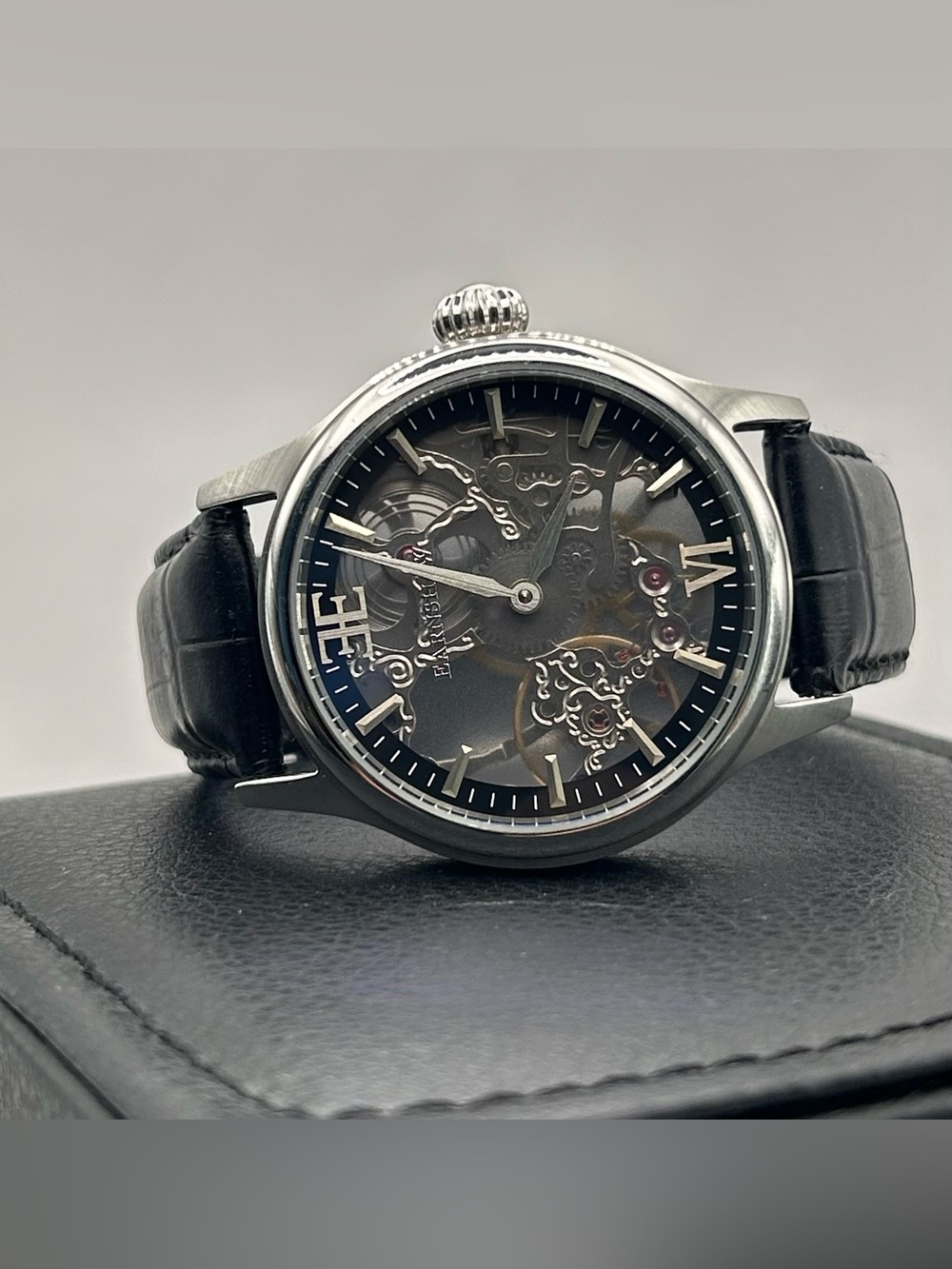 Thomas Earnshaw Bauer Shadow Men’s Black Skeleton Dial Mechanical 42mm Watch